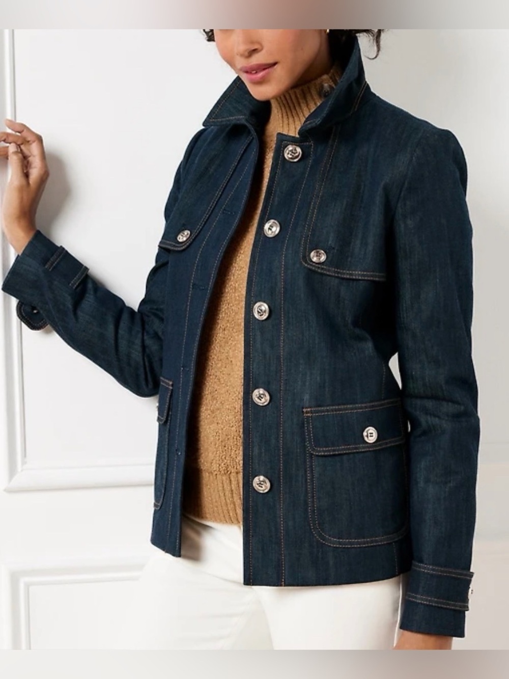 Talbots Dark Blue Denim Utility Jacket - Women's/ Size XS